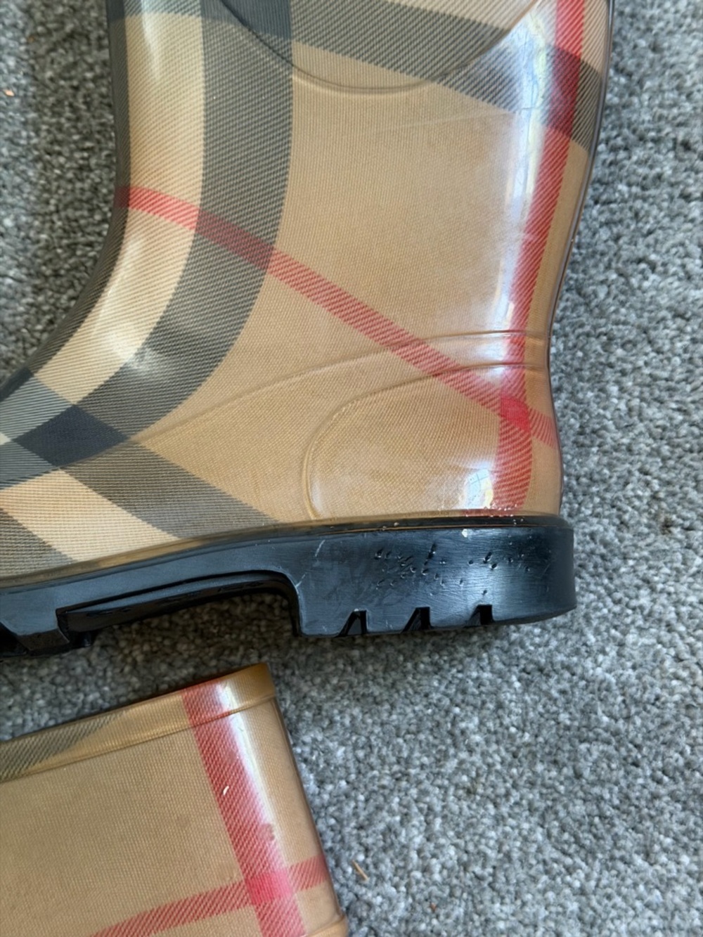 Burberry Rain Boots Waterproof Rubber Nova Check Size 38 - Picture 10 of 11